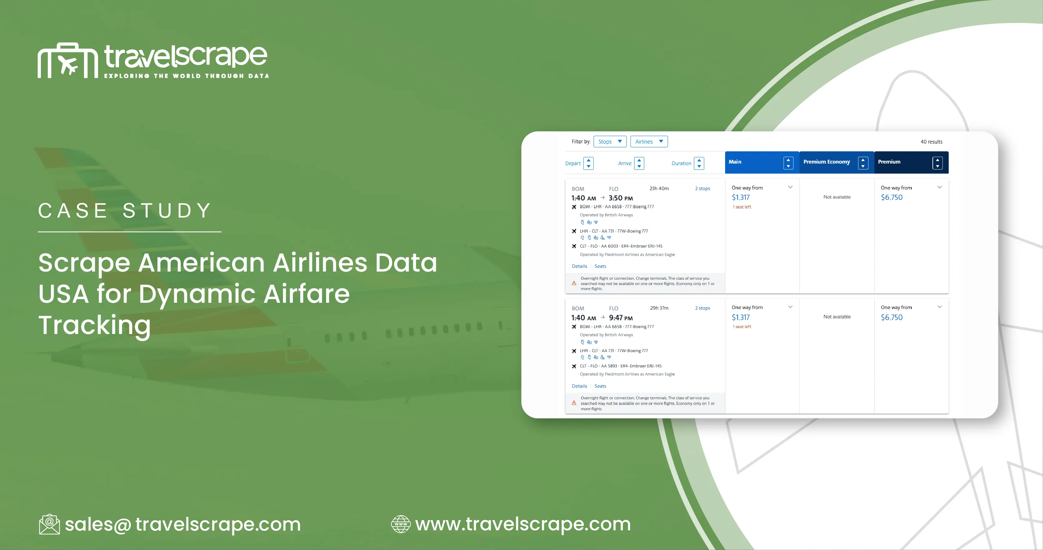 Scrape American Airlines Data USA for Airfare Tracking